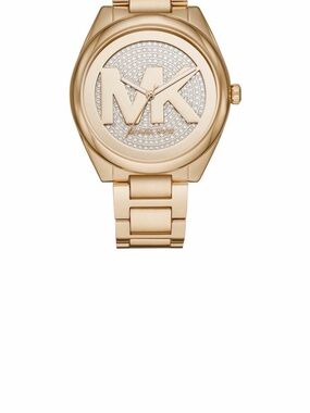 Michael Kors Rose Gold Crystal MK Logo Bracelet Watch